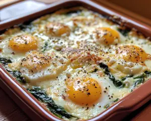 Baked Eggs with Feta and Spinach