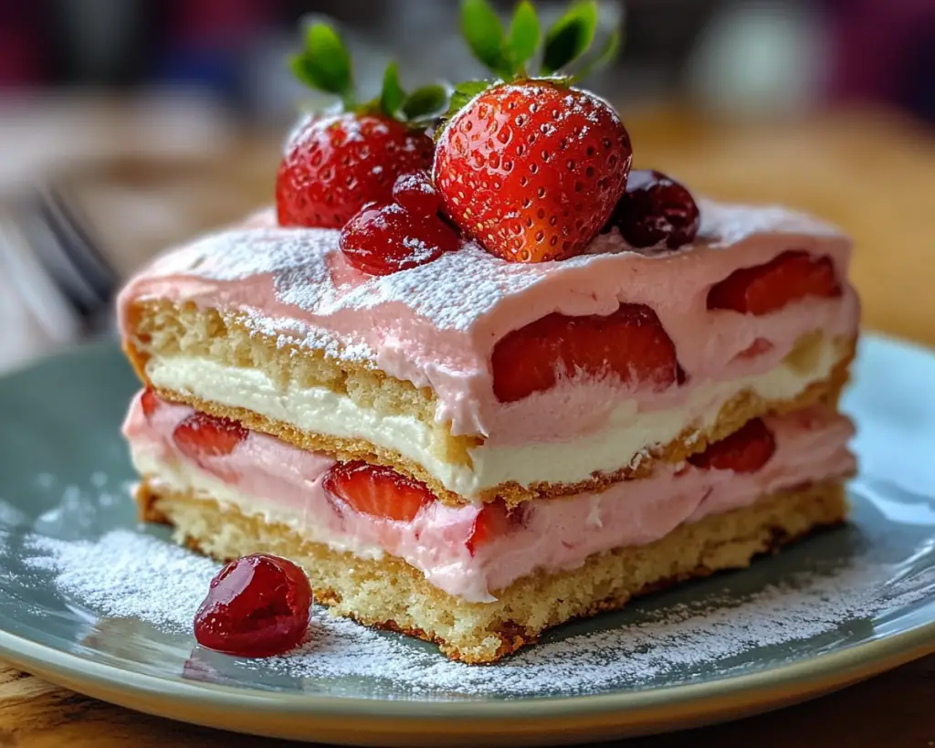 Strawberry Éclair Cake Recipe – Easy No Bake Valentine’s Day Dessert