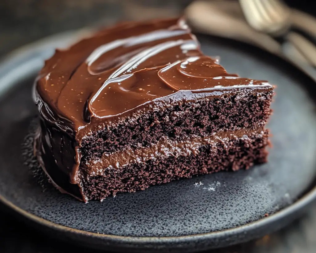 Moist Chocolate Cake with Glossy Ganache
