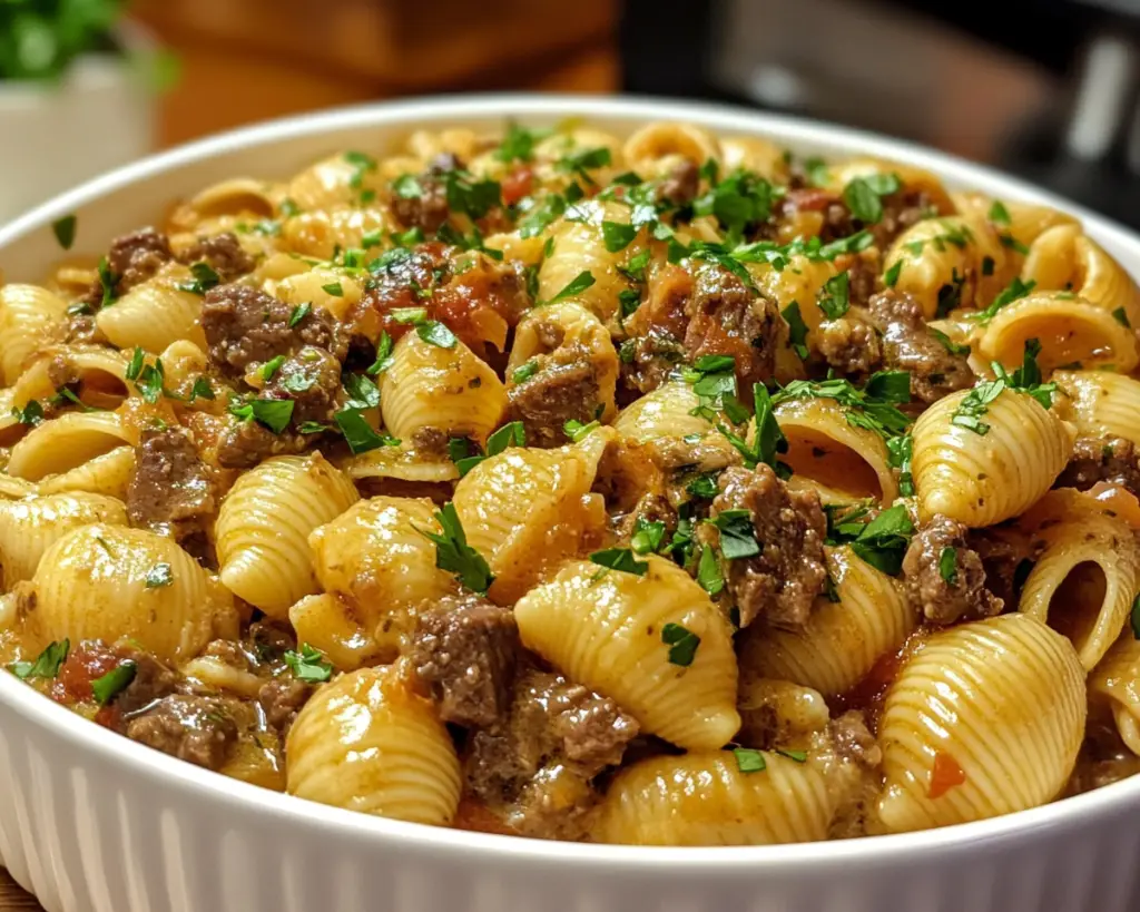 Creamy Beef and Shells