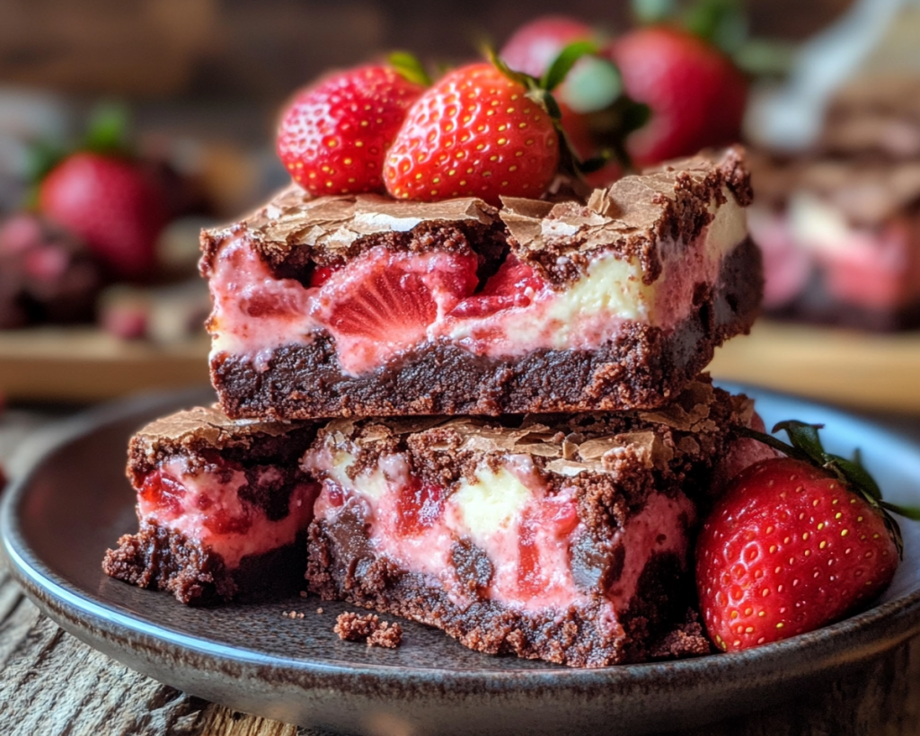 Creamy Strawberry Cream Cheese Brownies Recipe for Valentine’s Day