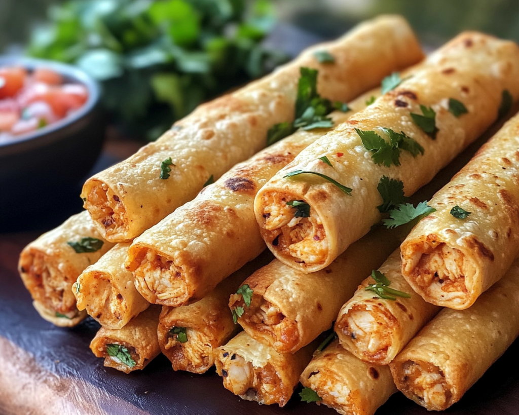 Crunchy Chicken Taquitos Perfect for Dipping