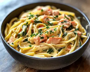 Creamy Salmon Spinach Pasta Recipe – Best Easy Dinner Idea