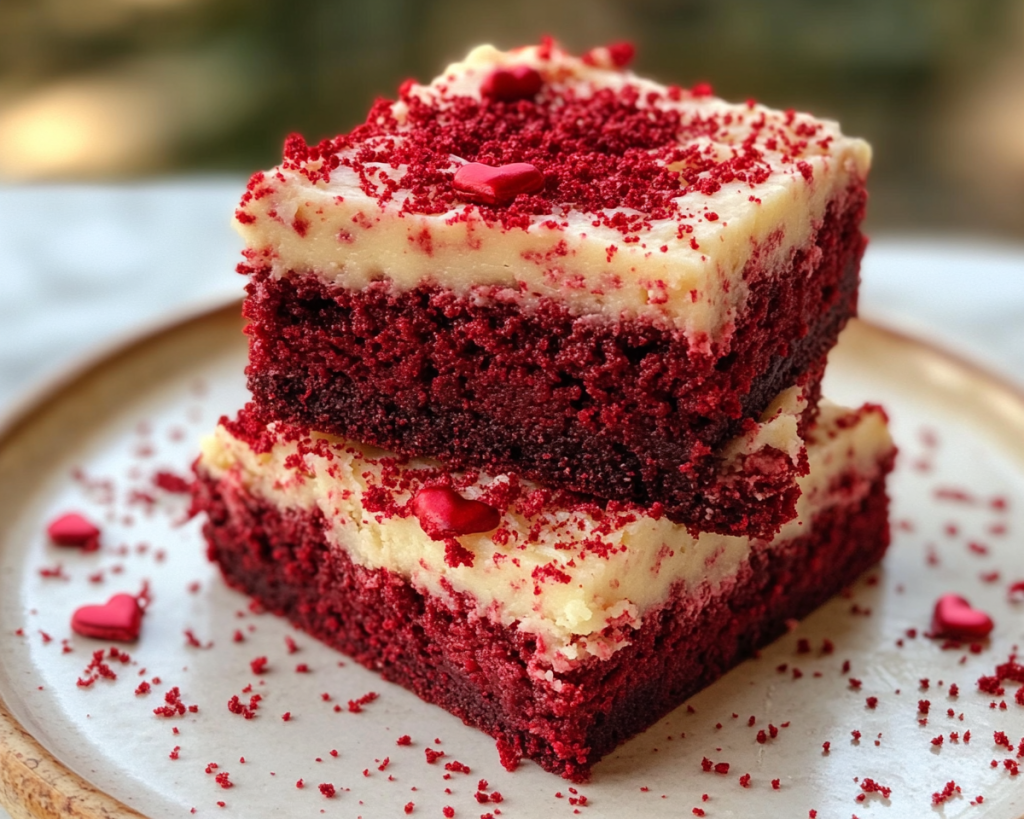 Red Velvet Blondies Recipe Easy Valentine’s Day Dessert Idea