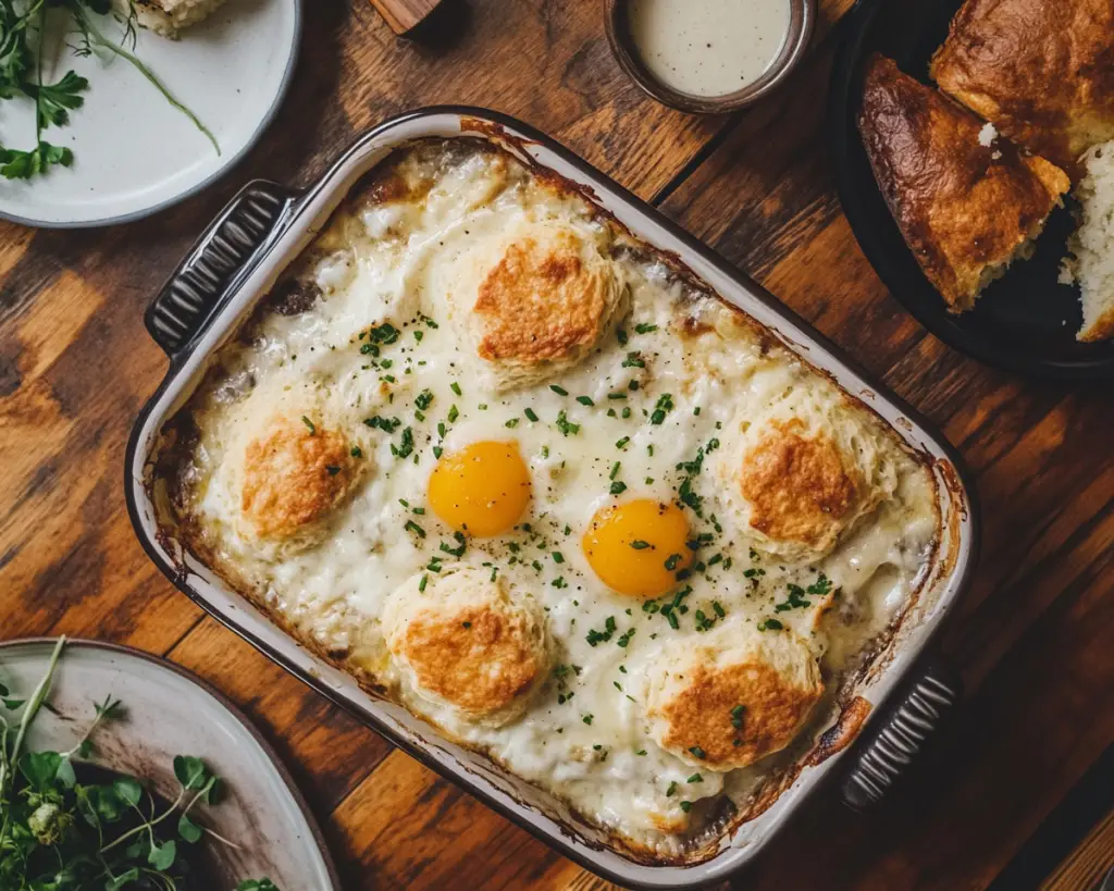 Biscuits and Gravy Breakfast Casserole Bake – Easy Homemade Brunch Recipe
