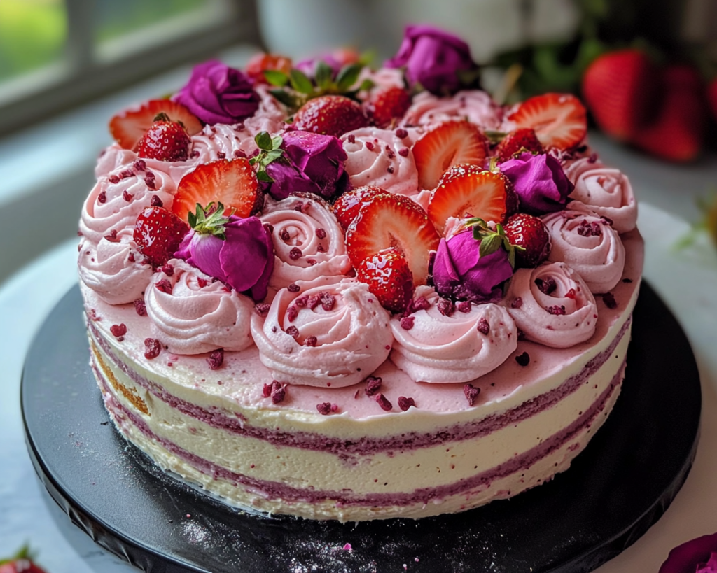 Strawberry Rose Cake Recipe Easy Homemade Valentine’s Day Dessert