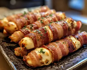 Nashville Hot Bacon Wrapped Mozzarella Sticks Recipe – Easy Party Snack