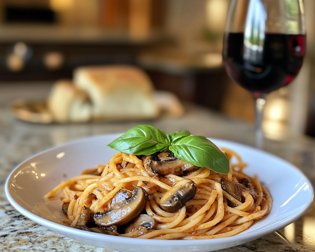 Red Wine Mushroom Pasta Recipe Easy Romantic Valentine’s Dinner