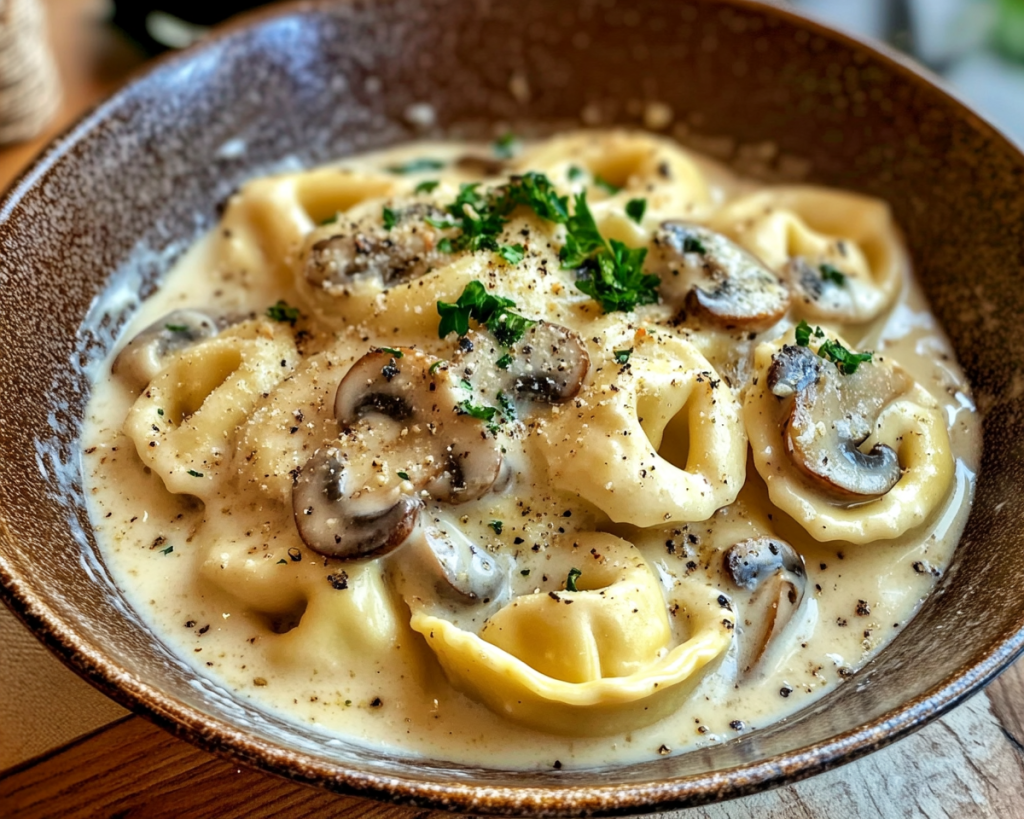 Creamy Mushroom Tortellini Alfredo Recipe – Easy & Comforting