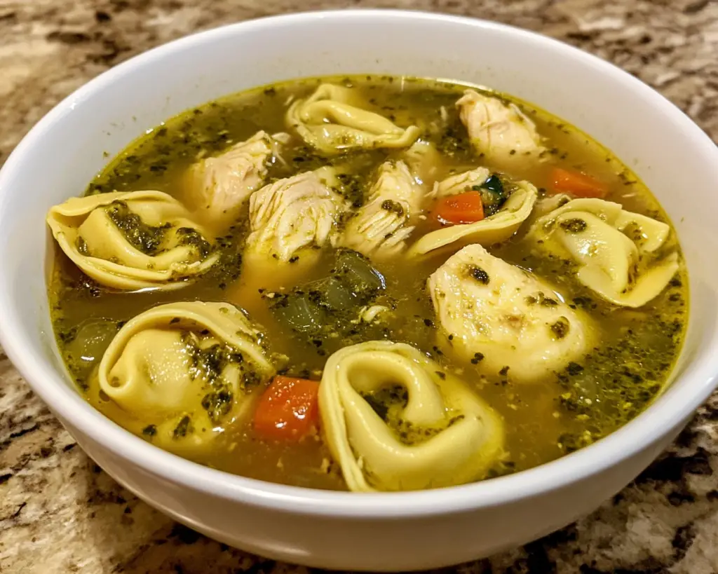 Chicken Pesto Tortellini Soup: Easy Creamy Comfort Food Recipe