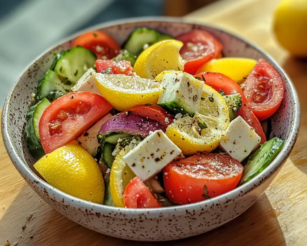 Lemon Vinegarette Dressing for Greek Salad (Easy + Fast)