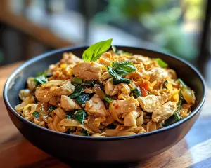 🍜 Kuay Tiew Kua Gai Thai Chicken Stir-Fried Rice Noodles