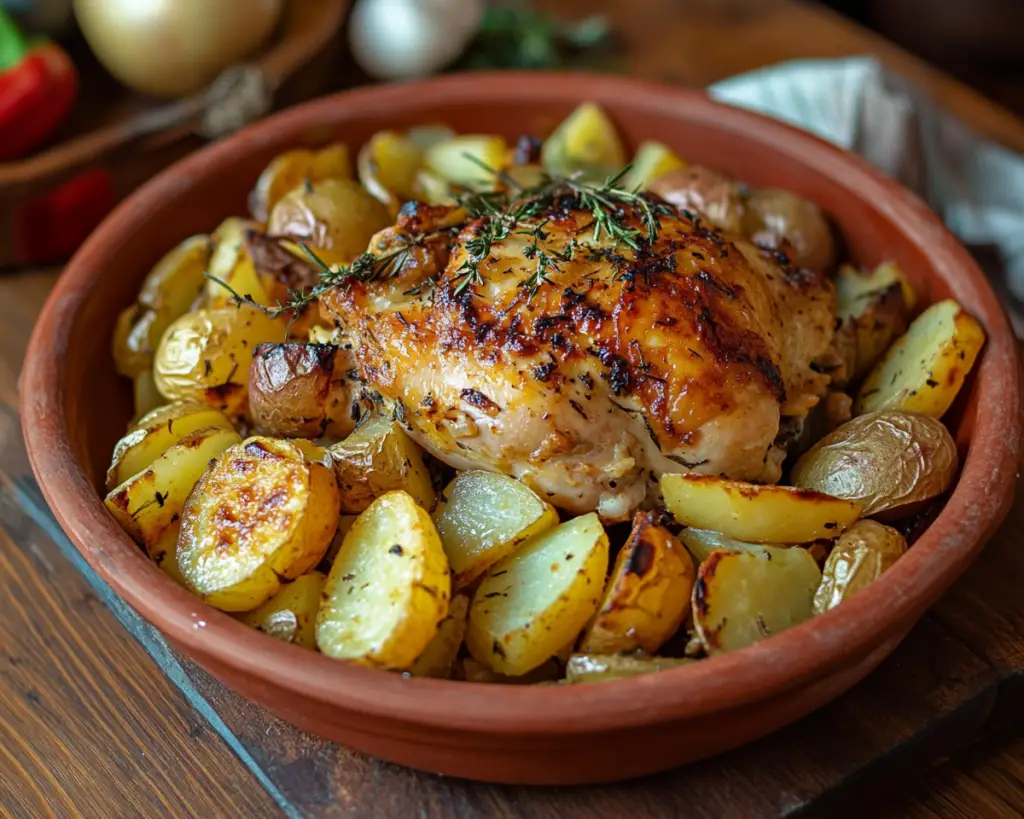 Baked Chicken with Potatoes and Onions