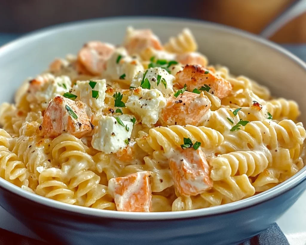 Creamy Baked Feta Salmon Pasta