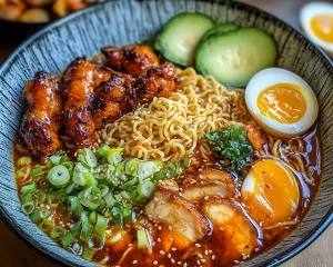 Irresistible Spicy Chicken Wing Ramen Bowl
