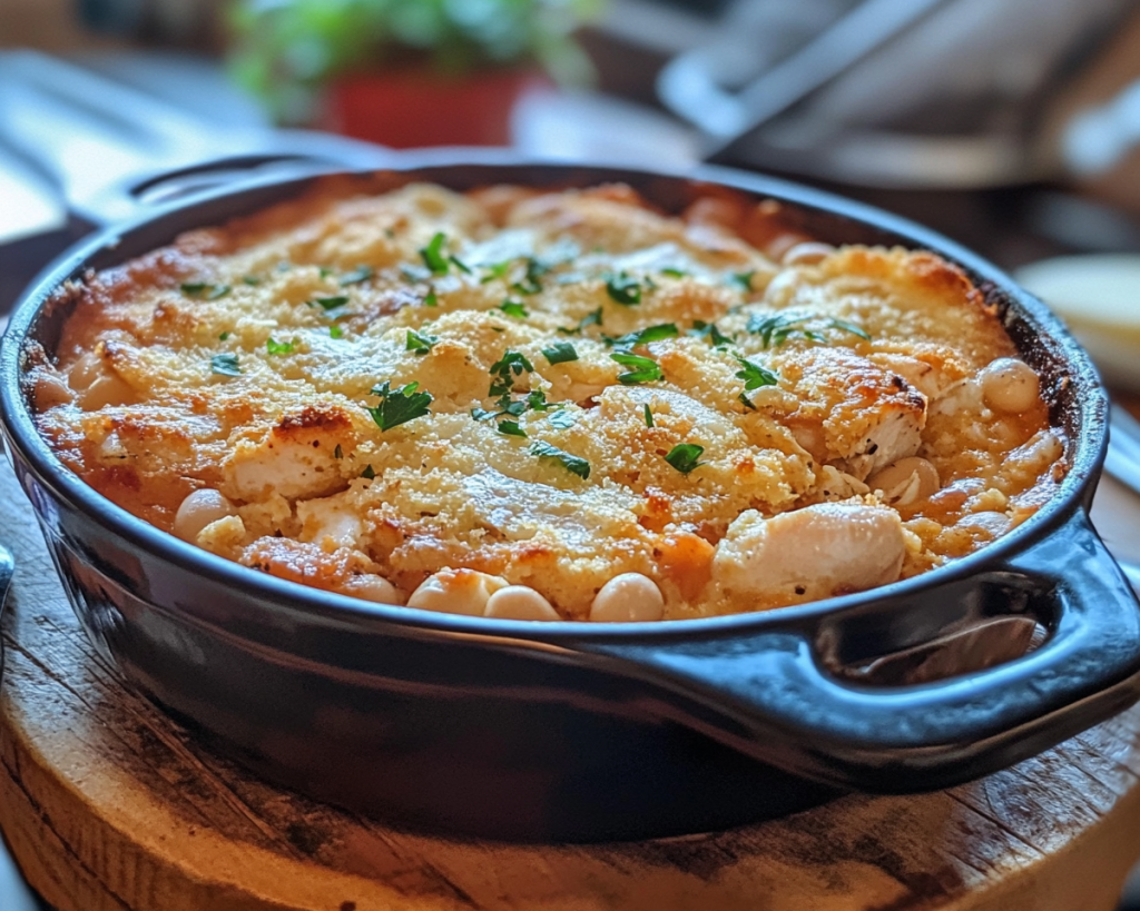 Italian Chicken Cobbler with Cannellini Beans | Cozy Holiday Dinner
