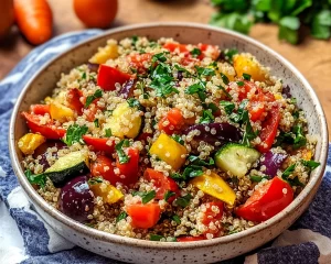Easy Mediterranean Quinoa Salad With Roasted Vegetables