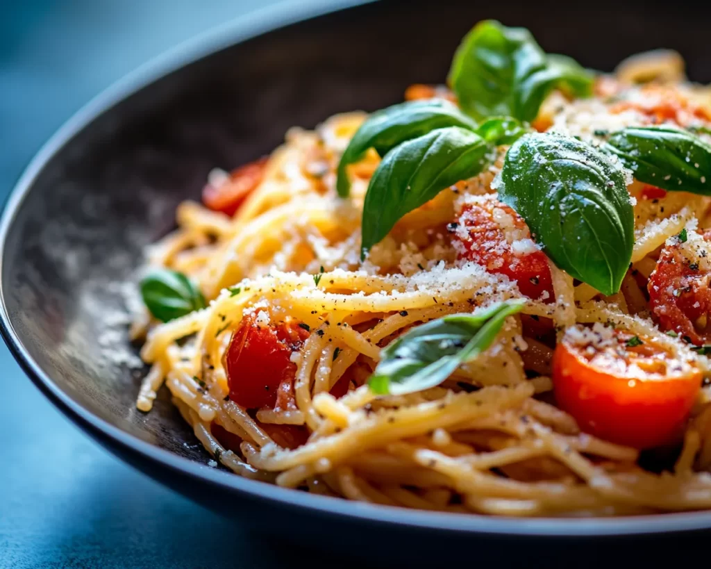 Spring Dinner Ideas: Tomato Basil Pasta (Quick)