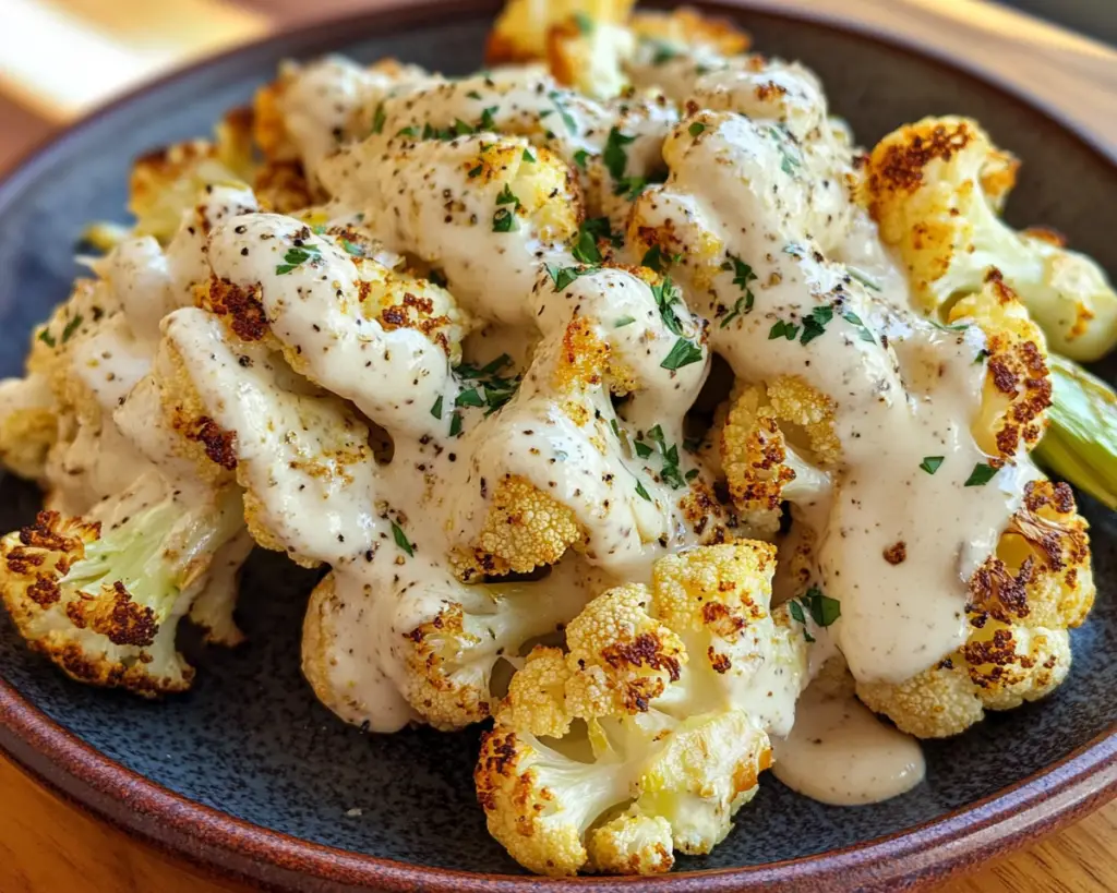 Roasted Cauliflower with Tahini Sauce