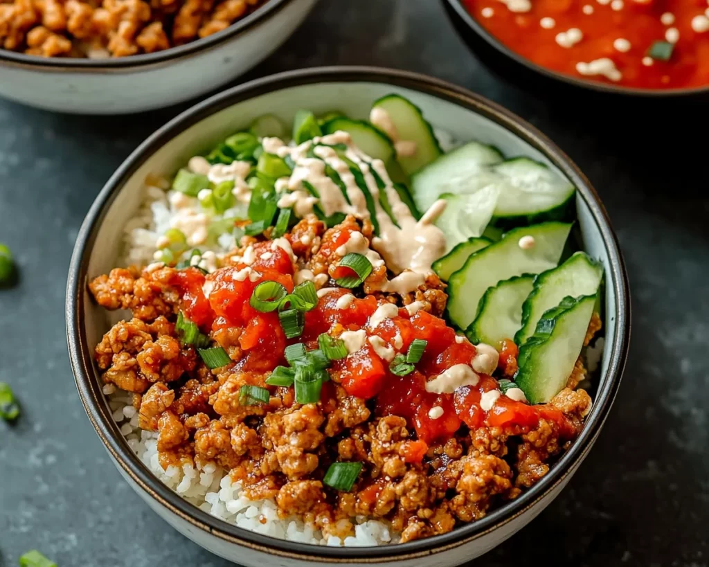 Homemade Protein Fireer Ground Chicken Bowls