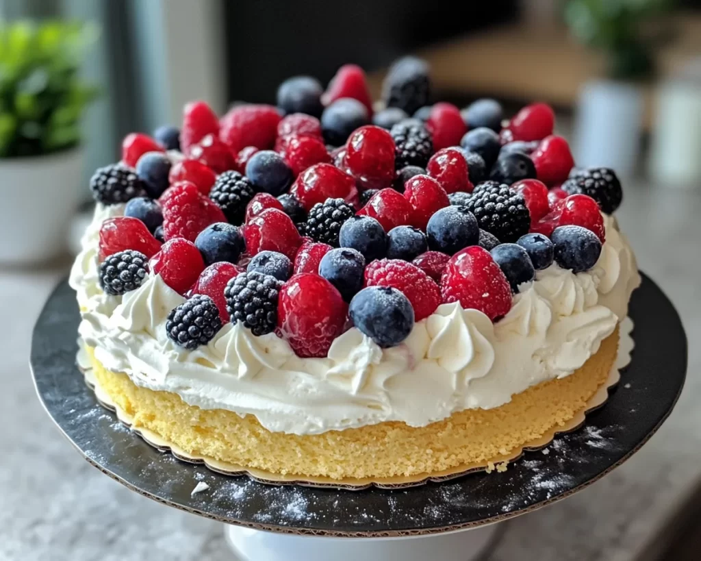 Mother’s Day Berries and Cream Cake