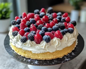 Mother’s Day Berries and Cream Cake