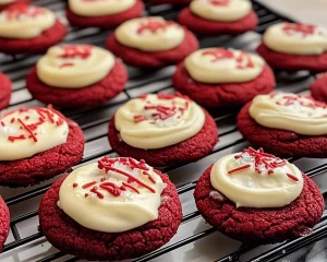Chewy Red Velvet Cookies With Cream Cheese Frosting