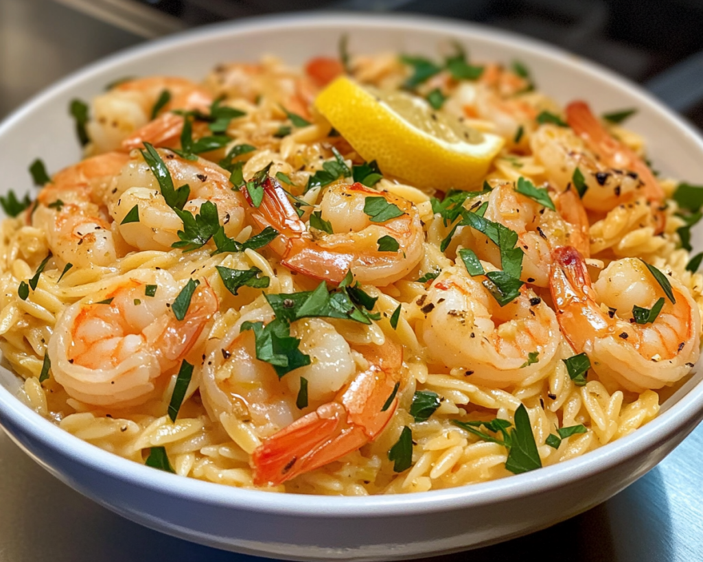 Garlic Lemon Shrimp Orzo