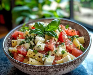 Pasta Salad with Basil and Mozzarella
