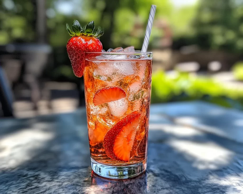 Summer Drinks Nonalcoholic: Strawberry Sparkling Water Mocktail