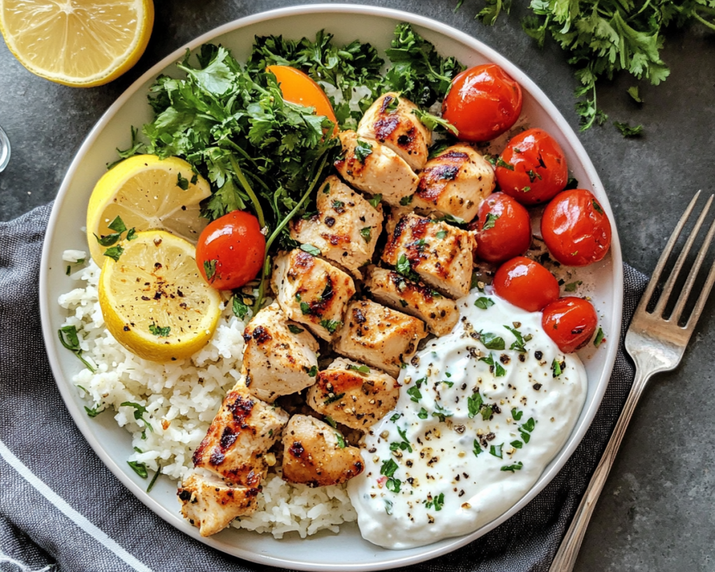 Chicken Souvlaki with Yogurt Sauce