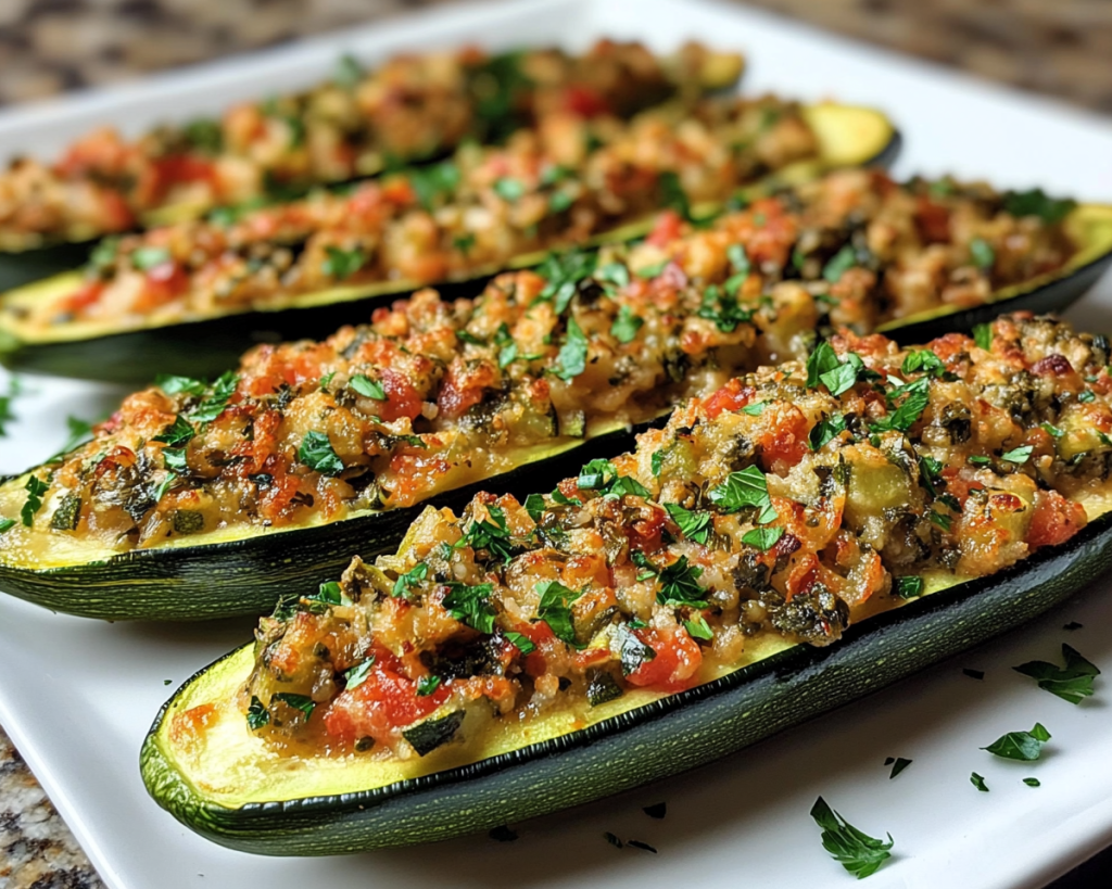 Mediterranean Stuffed Zucchini Boats