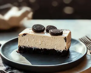 Irresistible No-Bake Oreo Cheesecake Slice