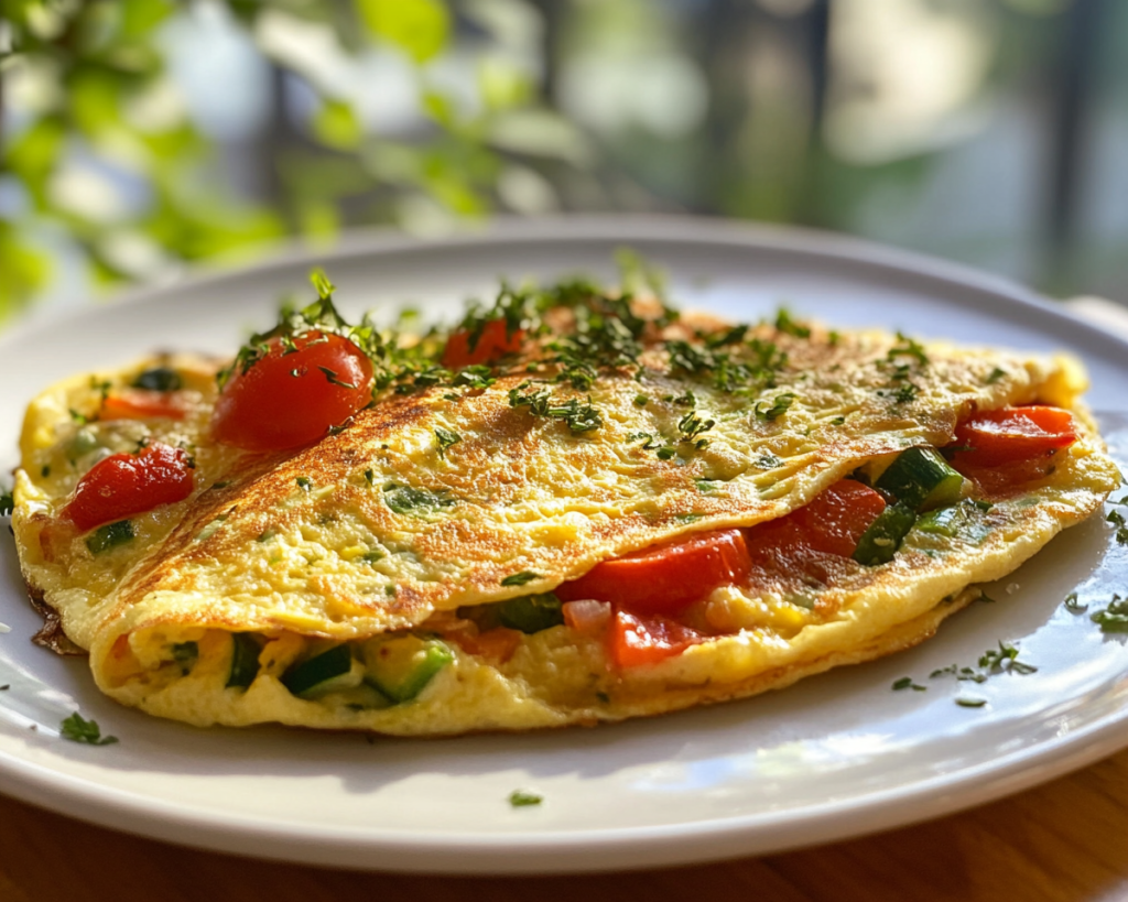 Simple Vegetable Omelet for Dinner