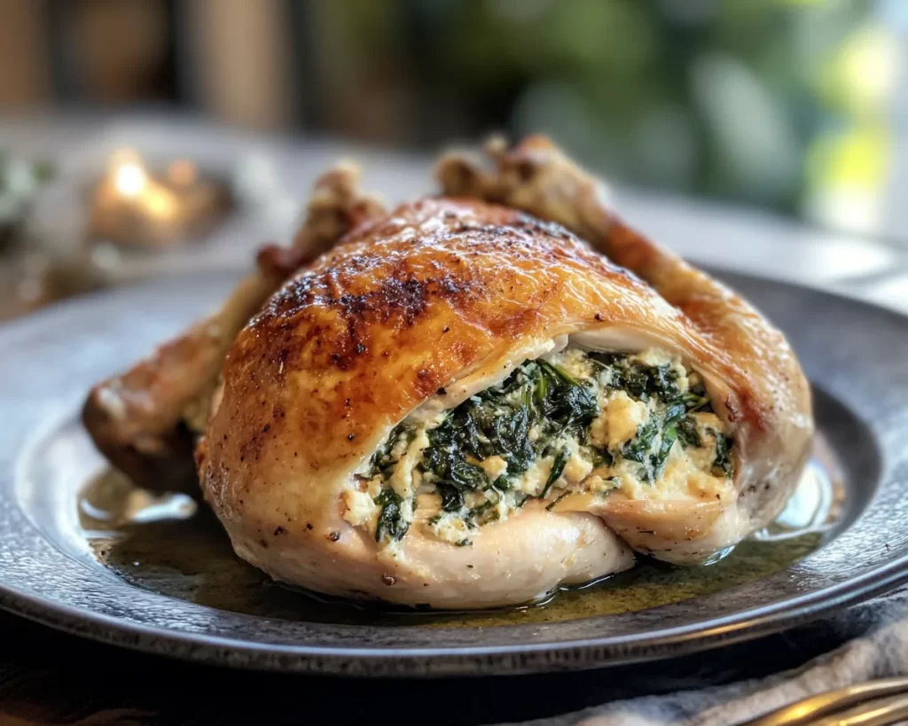 Spring Dinner Party Spinach Stuffed Chicken