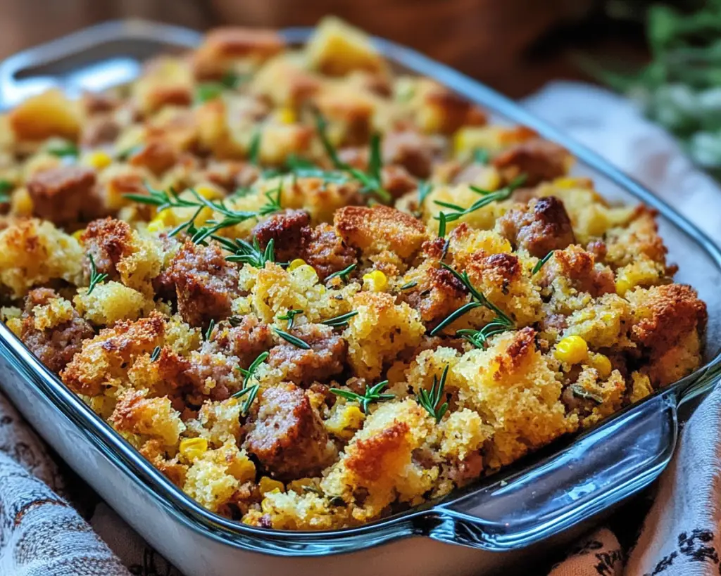 Savory Sausage Southern Cornbread Stuffing