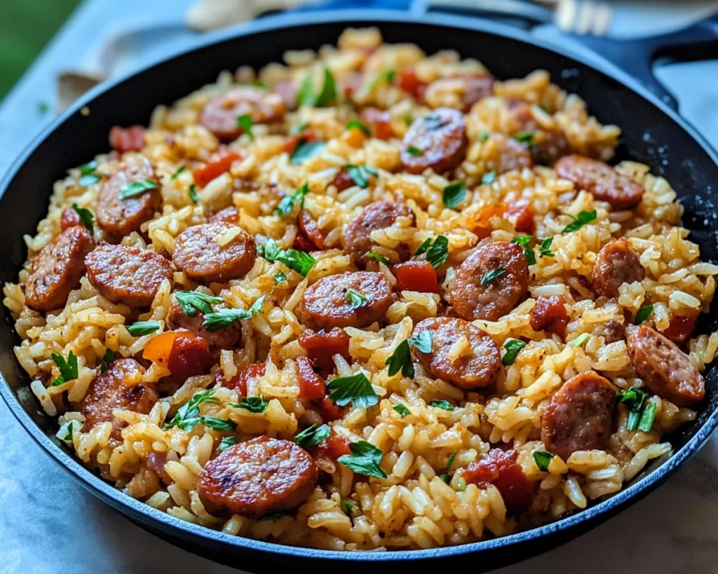 Quick Cajun Sausage and Rice Skillet Recipe