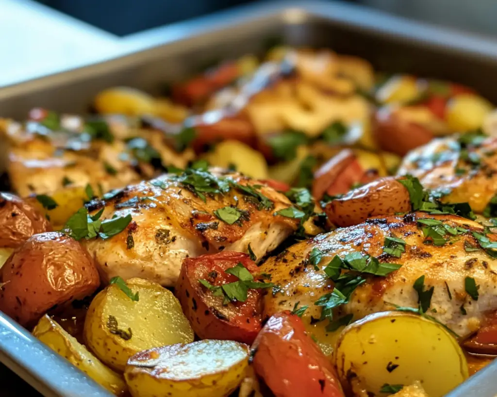 Mediterranean Chicken and Potato Bake
