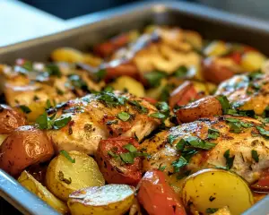 Mediterranean Chicken and Potato Bake