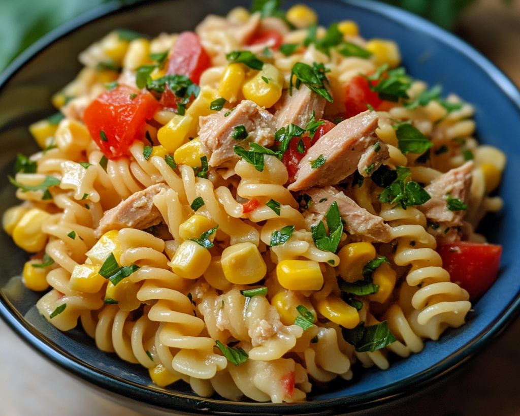 Cold Pasta Salad with Tuna and Corn