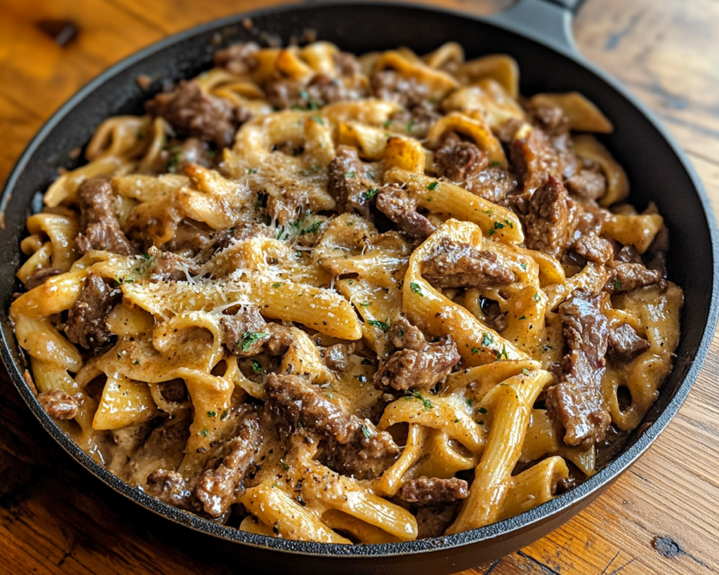 Creamy Beef Pasta Skillet