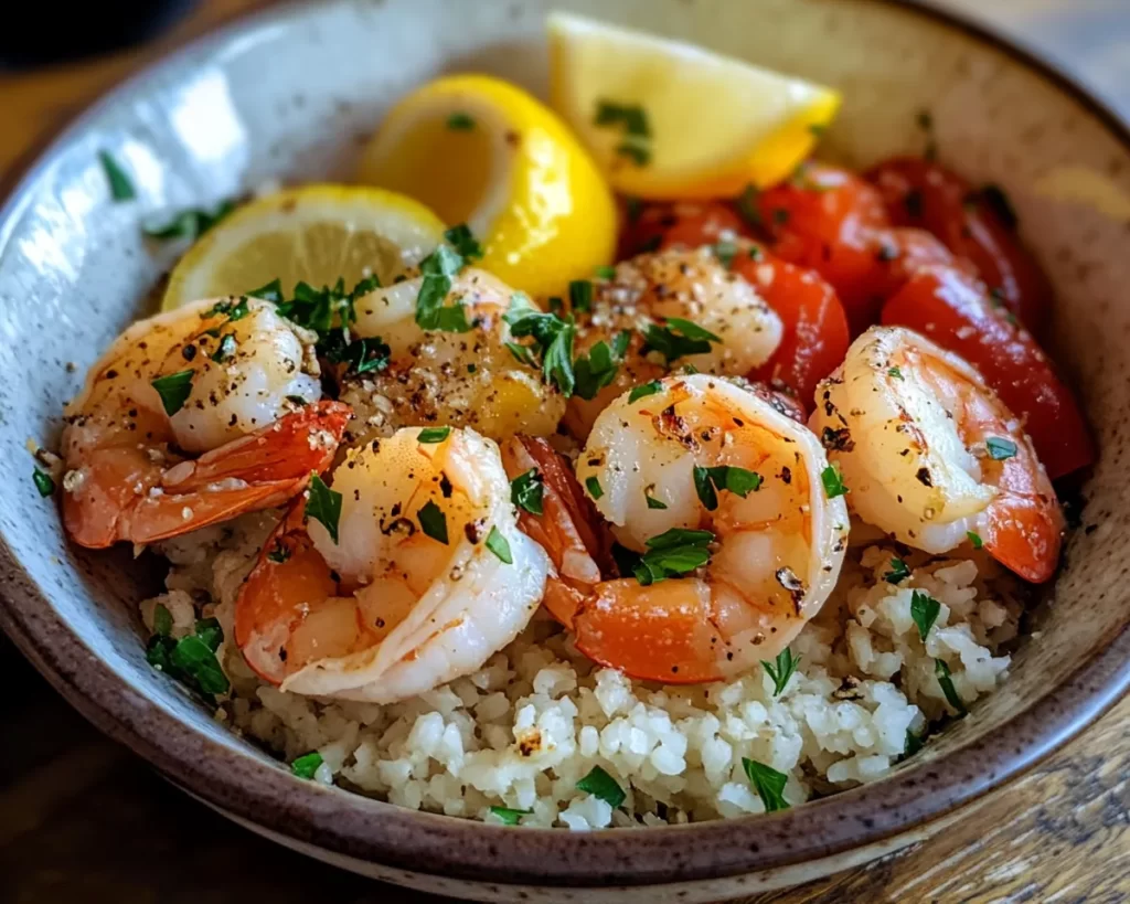 Summer Dinner: Lemon Garlic Shrimp Bowl