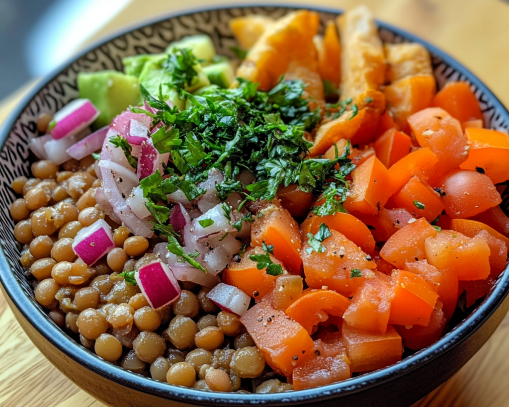 Mediterranean Lentil and Veggie Bowl