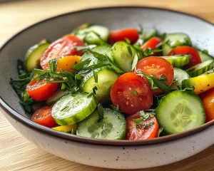 Spring Salad: Cucumber Tomato Salad with Lemon Vinegarette