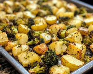 Garlic Roasted Broccoli and Potatoes