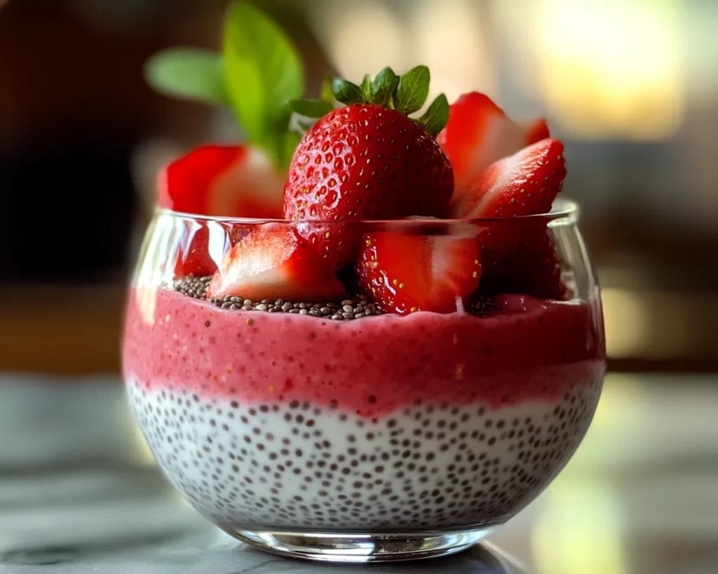 Strawberry Recipes Easy: Strawberry Chia Pudding (Healthy)