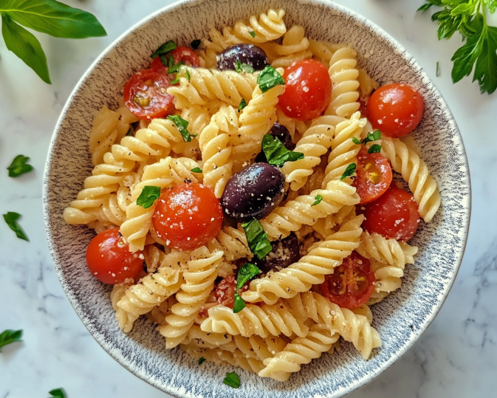 Mediterranean Pasta with Tomatoes and Olives