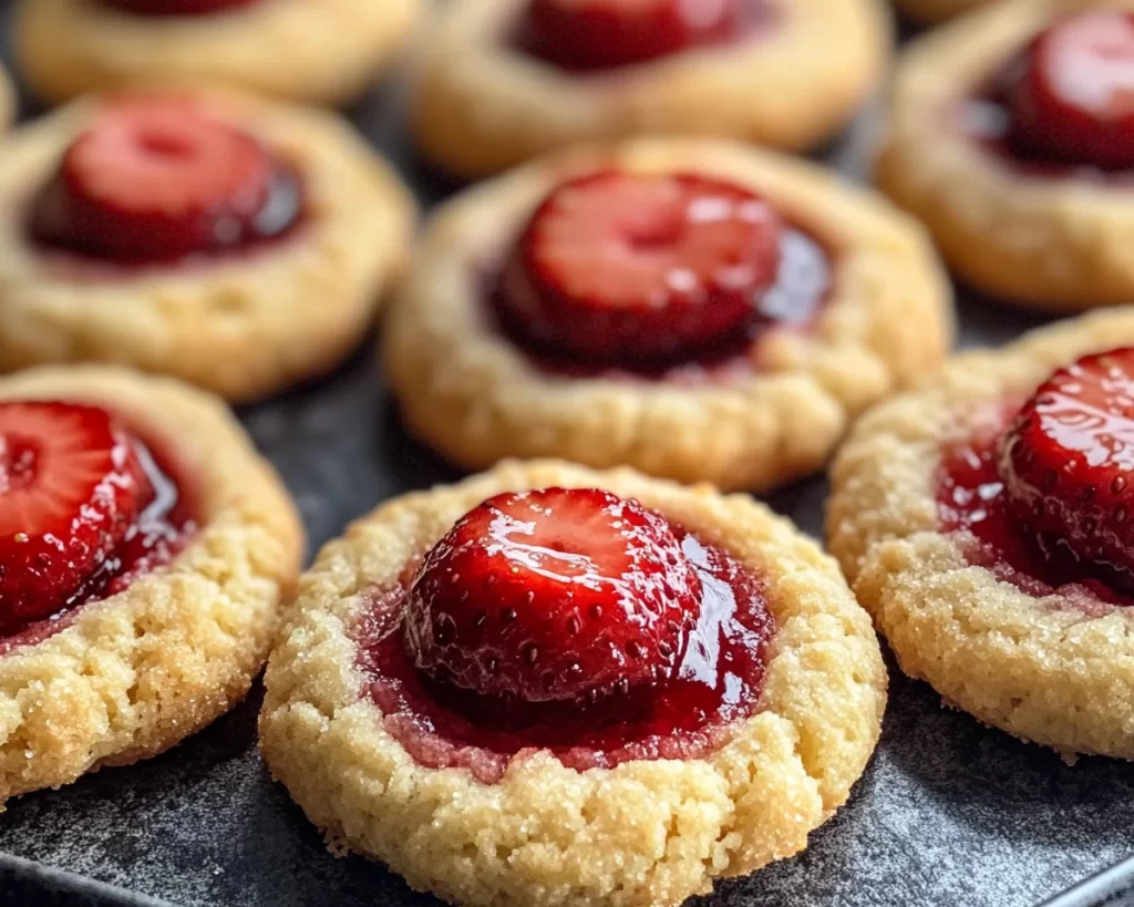 Spring Cookies: Strawberry Thumbprint Cookies