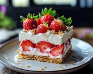 Spring Dessert: Strawberry Icebox Dessert (No Bake)