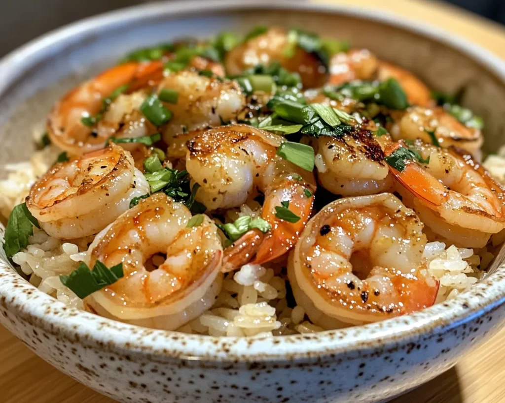 Spring Dinner: Garlic Shrimp Rice Bowl